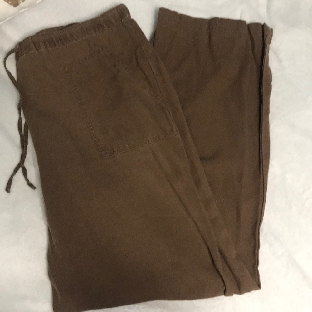 Brown linen pants